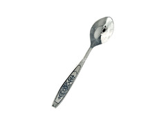 Серебряная кофейная ложка с цветочным орнаментом на ручке «Астра»
